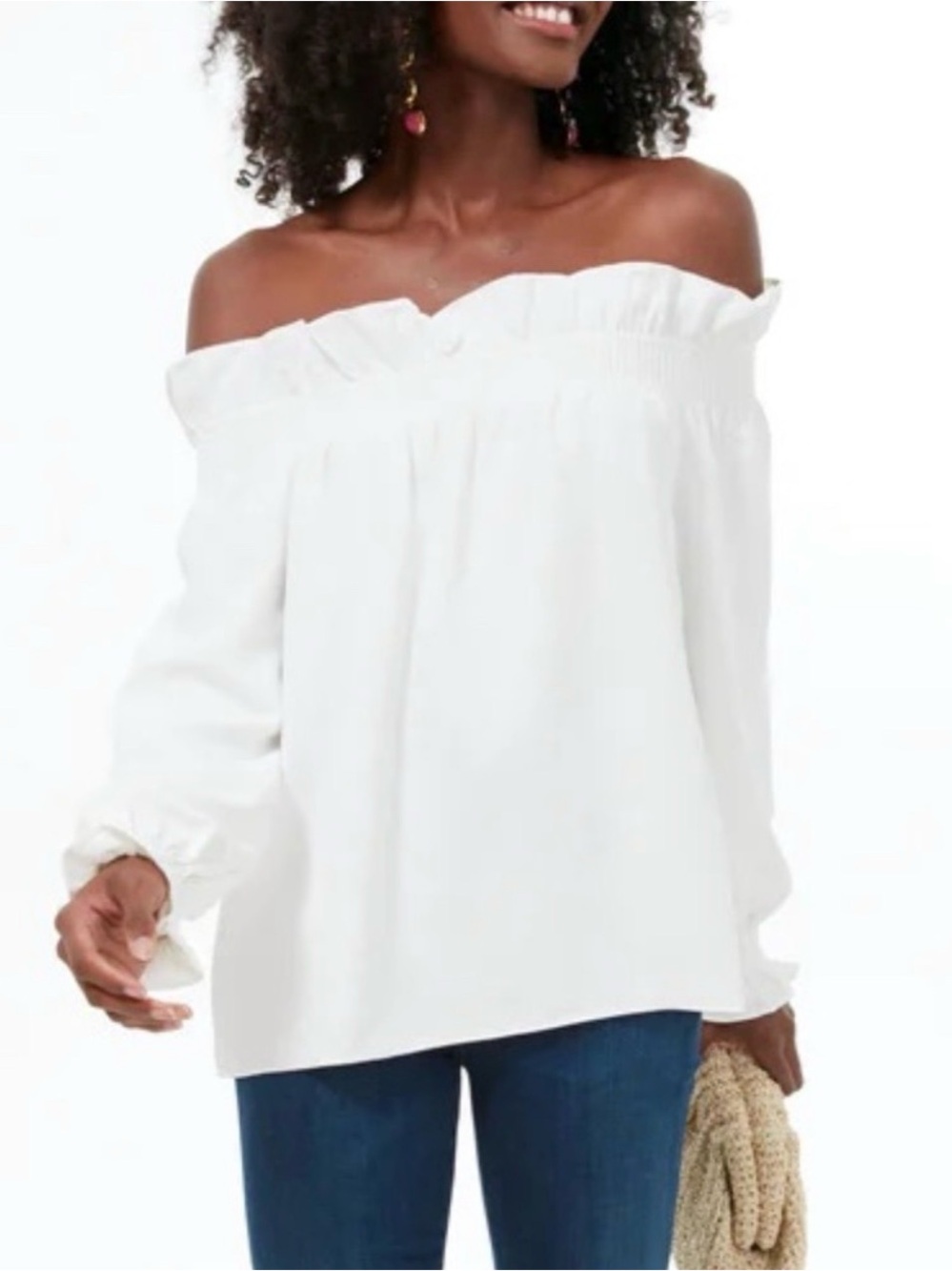 Tuckernuck White Off the Shoulder Marguerite Blouse